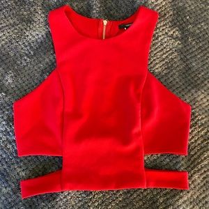 Bright red crop top